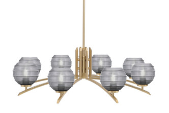 Toltec Lighting - 3708-NAB-5112 - Eight Light Chandelier - Kurve - New Age Brass
