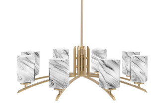 Toltec Lighting - 3708-NAB-549 - Eight Light Chandelier - Kurve - New Age Brass
