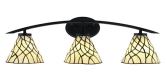 Toltec Lighting - 3723-MB-9115 - Three Light Bath Bar - Kurve - Matte Black
