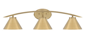 Toltec Lighting - 3723-NAB-421-NAB - Three Light Bath Bar - Kurve - New Age Brass