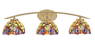 Toltec Lighting - 3723-NAB-9445 - Three Light Bath Bar - Kurve - New Age Brass