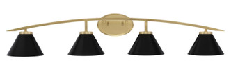 Toltec Lighting - 3724-NAB-421-MB - Four Light Bath Bar - Kurve - New Age Brass