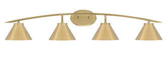Toltec Lighting - 3724-NAB-421-NAB - Four Light Bath Bar - Kurve - New Age Brass