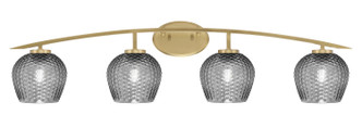 Toltec Lighting - 3724-NAB-4602 - Four Light Bath Bar - Kurve - New Age Brass