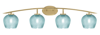 Toltec Lighting - 3724-NAB-4605 - Four Light Bath Bar - Kurve - New Age Brass