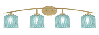 Toltec Lighting - 3724-NAB-4615 - Four Light Bath Bar - Kurve - New Age Brass
