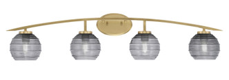 Toltec Lighting - 3724-NAB-5112 - Four Light Bath Bar - Kurve - New Age Brass