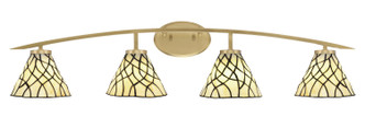 Toltec Lighting - 3724-NAB-9115 - Four Light Bath Bar - Kurve - New Age Brass