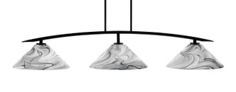 Toltec Lighting - 3733-MB-2169 - Three Light Bar - Kurve - Matte Black