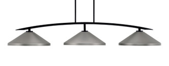 Toltec Lighting - 3733-MB-424-GP - Three Light Bar - Kurve - Matte Black