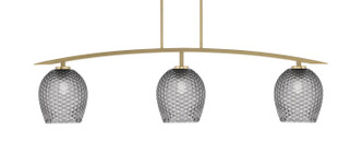 Toltec Lighting - 3733-NAB-4902 - Three Light Bar - Kurve - New Age Brass