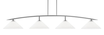 Toltec Lighting - 3734-GP-318 - Four Light Billiard/Island - Kurve - Graphite