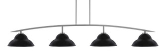 Toltec Lighting - 3734-GP-428-MB - Four Light Billiard/Island - Kurve - Graphite