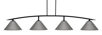 Toltec Lighting - 3734-MB-420-GP - Four Light Billiard/Island - Kurve - Matte Black