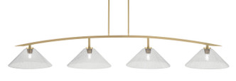 Toltec Lighting - 3734-NAB-2162 - Four Light Billiard/Island - Kurve - New Age Brass