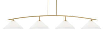 Toltec Lighting - 3734-NAB-318 - Four Light Billiard/Island - Kurve - New Age Brass