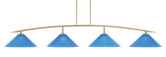 Toltec Lighting - 3734-NAB-415 - Four Light Bar - Kurve - New Age Brass