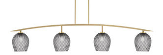 Toltec Lighting - 3734-NAB-4902 - Four Light Bar - Kurve - New Age Brass