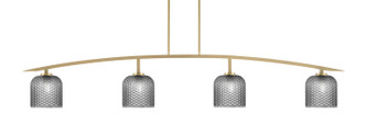 Toltec Lighting - 3734-NAB-4912 - Four Light Bar - Kurve - New Age Brass