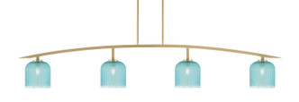 Toltec Lighting - 3734-NAB-4915 - Four Light Bar - Kurve - New Age Brass