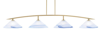 Toltec Lighting - 3734-NAB-514 - Four Light Bar - Kurve - New Age Brass