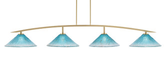 Toltec Lighting - 3734-NAB-715 - Four Light Bar - Kurve - New Age Brass