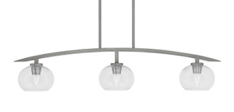 Toltec Lighting - 3736-GP-202 - Three Light Billiard/Island - Kurve - Graphite