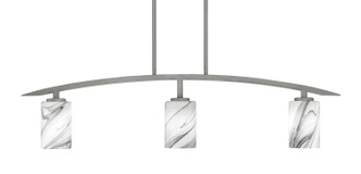 Toltec Lighting - 3736-GP-3009 - Three Light Island Pendant - Kurve - Graphite