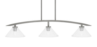 Toltec Lighting - 3736-GP-304 - Three Light Island Pendant - Kurve - Graphite