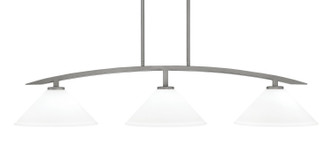 Toltec Lighting - 3736-GP-316 - Three Light Billiard/Island - Kurve - Graphite
