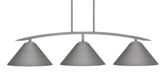 Toltec Lighting - 3736-GP-420-GP - Three Light Billiard/Island - Kurve - Graphite