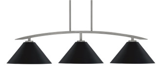 Toltec Lighting - 3736-GP-420-MB - Three Light Island Pendant - Kurve - Graphite