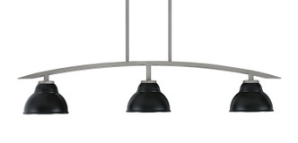 Toltec Lighting - 3736-GP-427-MB - Three Light Island Pendant - Kurve - Graphite