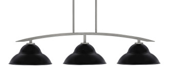 Toltec Lighting - 3736-GP-428-MB - Three Light Billiard/Island - Kurve - Graphite
