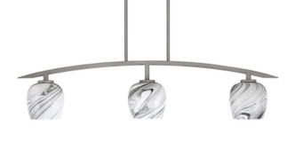 Toltec Lighting - 3736-GP-4819 - Three Light Island Pendant - Kurve - Graphite