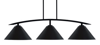 Toltec Lighting - 3736-MB-420-MB - Three Light Island Pendant - Kurve - Matte Black