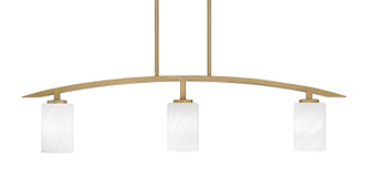 Toltec Lighting - 3736-NAB-3001 - Three Light Island Pendant - Kurve - New Age Brass