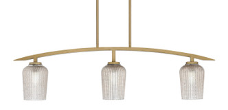 Toltec Lighting - 3736-NAB-4253 - Three Light Island Pendant - Kurve - New Age Brass