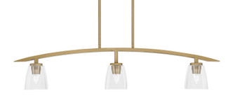 Toltec Lighting - 3736-NAB-461 - Three Light Island Pendant - Kurve - New Age Brass