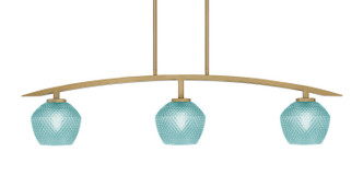 Toltec Lighting - 3736-NAB-4625 - Three Light Island Pendant - Kurve - New Age Brass