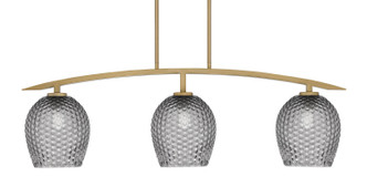 Toltec Lighting - 3736-NAB-4902 - Three Light Island Pendant - Kurve - New Age Brass