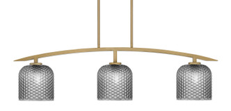 Toltec Lighting - 3736-NAB-4912 - Three Light Island Pendant - Kurve - New Age Brass