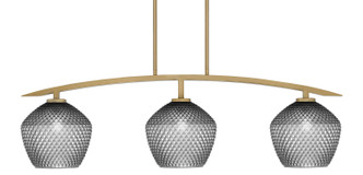 Toltec Lighting - 3736-NAB-4922 - Three Light Island Pendant - Kurve - New Age Brass