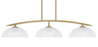 Toltec Lighting - 3736-NAB-540 - Three Light Island Pendant - Kurve - New Age Brass