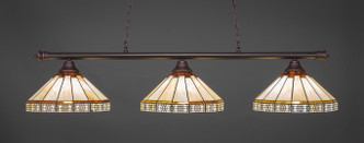 Toltec Lighting - 373-DG-964 - Three Light Bar - Oxford - Dark Granite