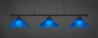 Toltec Lighting - 373-MB-415 - Three Light Billiard Bar - Oxford - Matte Black