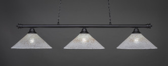 Toltec Lighting - 373-MB-714 - Three Light Billiard Bar - Oxford - Matte Black