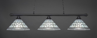 Toltec Lighting - 373-MB-910 - Three Light Billiard Bar - Oxford - Matte Black