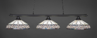 Toltec Lighting - 373-MB-948 - Three Light Billiard Bar - Oxford - Matte Black