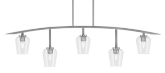 Toltec Lighting - 3745-GP-210 - Five Light Billiard/Island - Kurve - Graphite